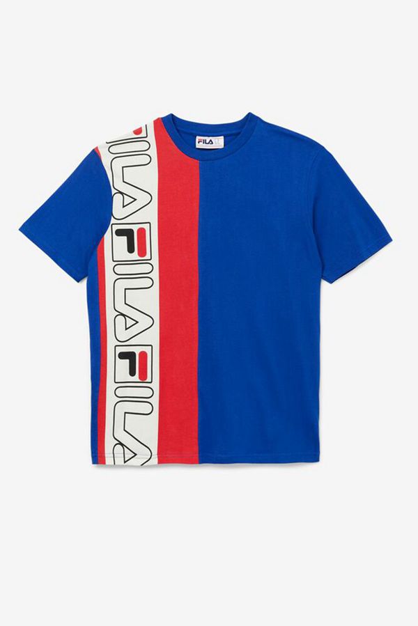 Camisetas Fila Hombre Azules / Rojas - Dixon - España 472368JOI